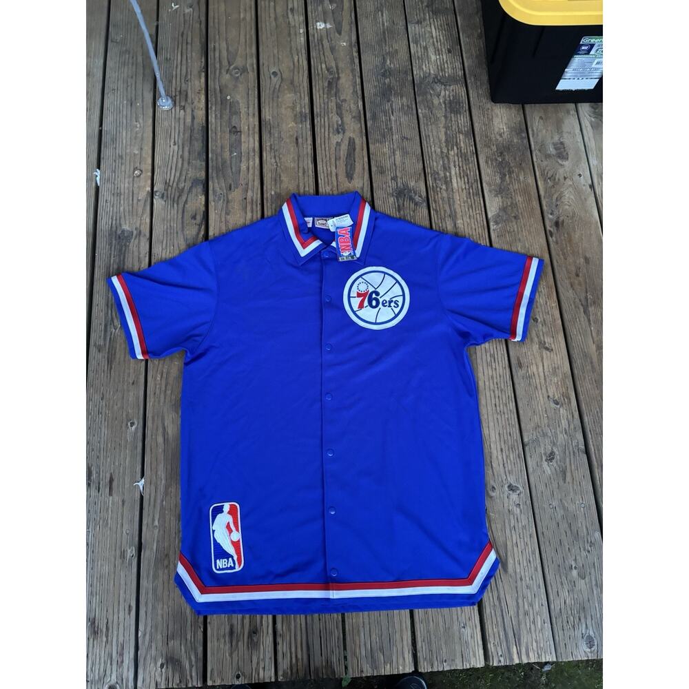 MItchell & Ness Philadelphia 76ers 1988-89 Blue Warm Up Jacket Men's 56